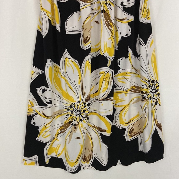 Intermission White Yellow and Black Dress Sleeveless With Pleats Size 6 - Picture 3 of 8